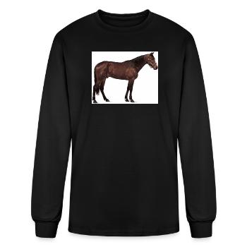 Brown Thoroughbred Profile - Men's Long Sleeve T-Shirt - black - Front