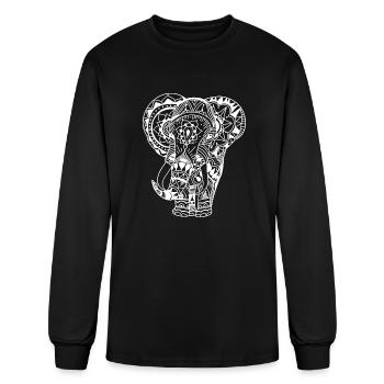 Decorated Elephant - Men's Long Sleeve T-Shirt - black - Front