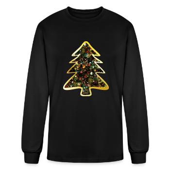 Christmas Tree Collage - Men's Long Sleeve T-Shirt - black - Front