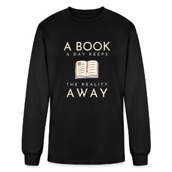 A Book A Day Keeps The Reality Away - Men's Long Sleeve T-Shirt - black - Front