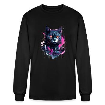 Cyberpunk Cat - Men's Long Sleeve T-Shirt - black - Front