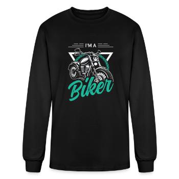 I Am A Biker Motorcycle Cruising Chain - Men's Long Sleeve T-Shirt - black - Front
