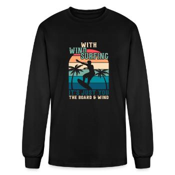 In Windsurfing, There Is Only You, The Board And - Men's Long Sleeve T-Shirt - black - Front