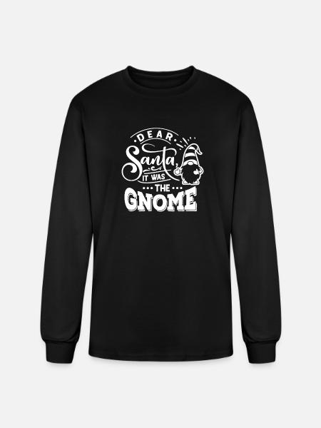 Dear Santa it was the Gnome Funny Christmas design - Men's Long Sleeve T-Shirt - black
