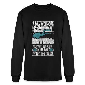 Diver Oxygen Cylinder Swimming - Men's Long Sleeve T-Shirt - black - Front