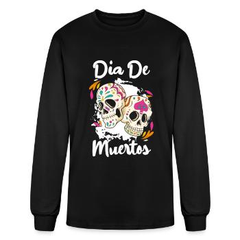 Holiday All Saints Day Bones Skull - Men's Long Sleeve T-Shirt - black - Front
