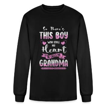 Grandma Grandchild Extended Family Baby - Men's Long Sleeve T-Shirt - black - Front