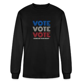Vote Vote Vote Retro - Men's Long Sleeve T-Shirt - black - Front