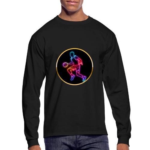 Basketball: Neon Dribble Pulse - Men's Long Sleeve T-Shirt