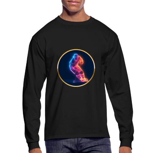 Hockey: Neon Hockey Sketch - Men's Long Sleeve T-Shirt
