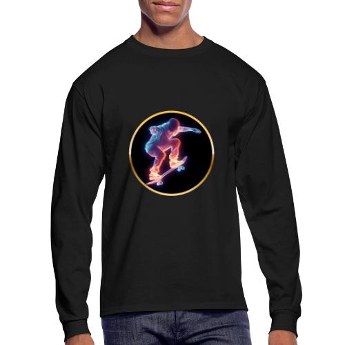 Skateboarding: Neon Skate Orbit - Men's Long Sleeve T-Shirt