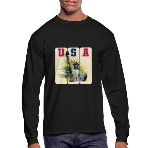 Art illustration of the Statue of Liberty - Men's Long Sleeve T-Shirt