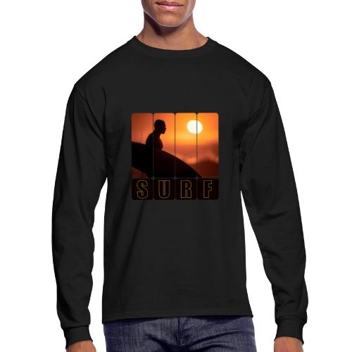 Surfing: Sunset Surf Panels - Men's Long Sleeve T-Shirt