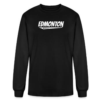 Edmonton Retro Comic Book Style Logo - Men's Long Sleeve T-Shirt - black - Front