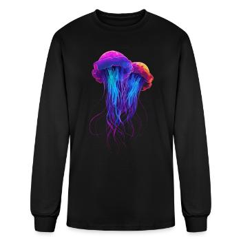Jellyfish Shoal Sea Beach Meduse Marine Diver - Men's Long Sleeve T-Shirt - black - Front