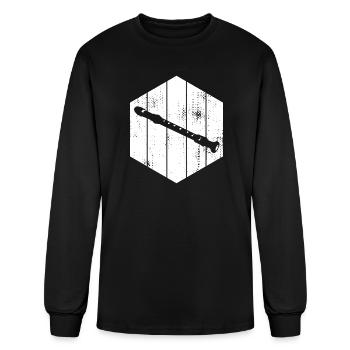 Flute Drawing - Men's Long Sleeve T-Shirt - black - Front