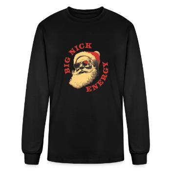 big nick energy vintage retro - Men's Long Sleeve T-Shirt - black - Front
