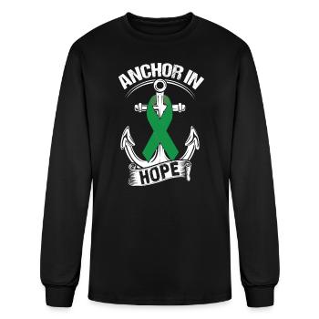 Anchor- Spinal Cord Injuries Awareness Shirt - Men's Long Sleeve T-Shirt - black - Front