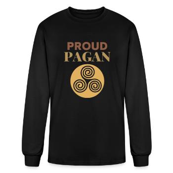 Proud Pagan Brown Triskelion - Men's Long Sleeve T-Shirt - black - Front