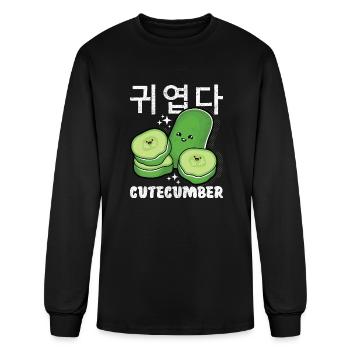 Kawaii Cucumber - Men's Long Sleeve T-Shirt - black - Front