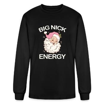 Funny Christmas Santa Big Nick Energy Xmas - Men's Long Sleeve T-Shirt - black - Front