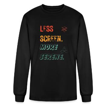 Less Screen More Serene v2 - Men's Long Sleeve T-Shirt - black - Front