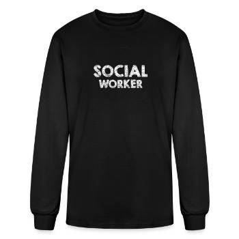 Social worker - Men's Long Sleeve T-Shirt - black - Front