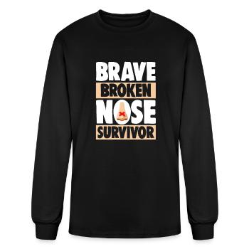 Brave Broken Nose Survivor - Men's Long Sleeve T-Shirt - black - Front