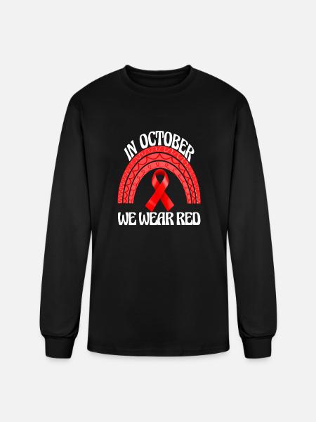red white (1) - Men's Long Sleeve T-Shirt - black