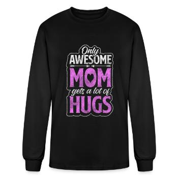 Mom Baby Baby Bump Heroine - Men's Long Sleeve T-Shirt - black - Front