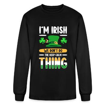 Irish Pub Irish Leprechaun Flag - Men's Long Sleeve T-Shirt - black - Front