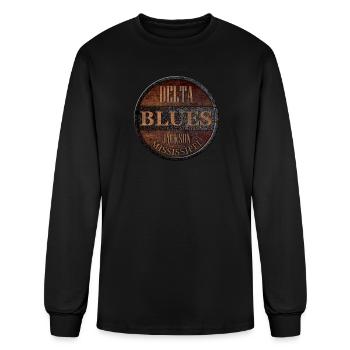 delta blues rouillées jackson - T-shirt à manches longues Homme - noir - Devant