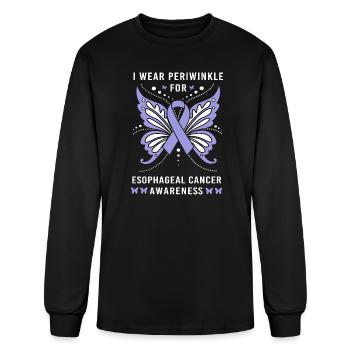 Esophageal Cancer Awareness Ribbon Periwinkle - Men's Long Sleeve T-Shirt - black - Front