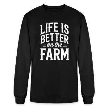 Life Is Better On The Farm - Men's Long Sleeve T-Shirt - black - Front