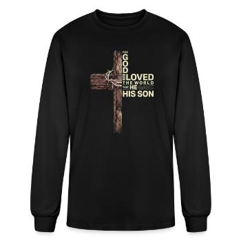 Cross Crown Verse Design - Men's Long Sleeve T-Shirt - black - Front