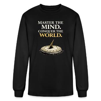 Master Mind Conquer World - Sundial Stoic Gift - Men's Long Sleeve T-Shirt - black - Front