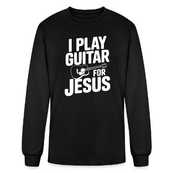 I Play Guitar For Jesus - Men's Long Sleeve T-Shirt - black - Front