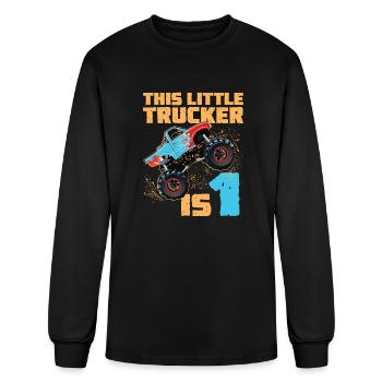 Monster Truck 1st Birthday - Men's Long Sleeve T-Shirt - black - Front