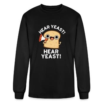 Hear Yeast Hear Yeast Cute Bread - Men's Long Sleeve T-Shirt - black - Front