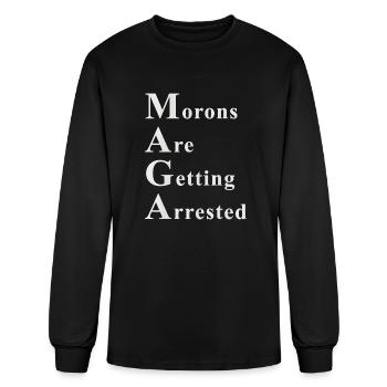 Morons Are Getting Arrested green - Men's Long Sleeve T-Shirt - black - Front