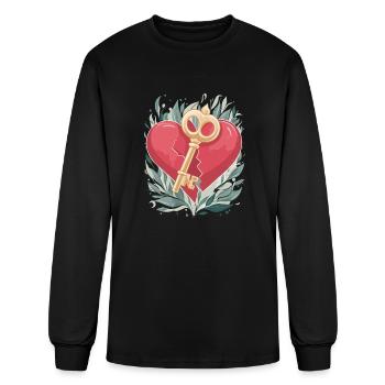 Key To A Broken Heart - Men's Long Sleeve T-Shirt - black - Front
