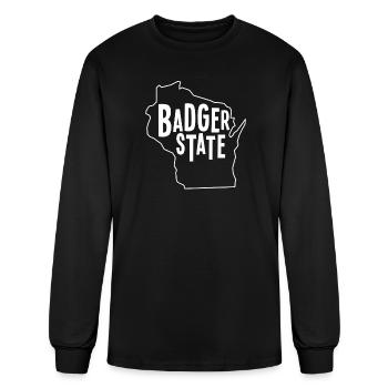 Badger State - Men's Long Sleeve T-Shirt - black - Front