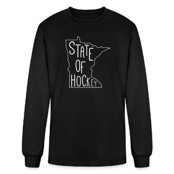 État du hockey - T-shirt à manches longues Homme - noir - Devant