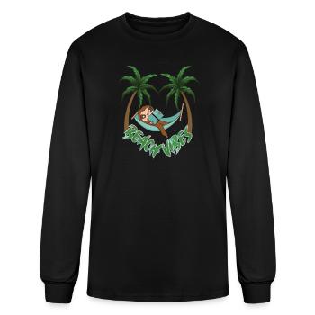 Hot To Relax Sloth Beach - Men's Long Sleeve T-Shirt - black - Front