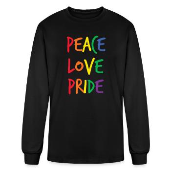 Peace love pride LGBT - Men's Long Sleeve T-Shirt - black - Front