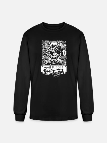 2024 Total Solar Eclipse Path of Totality - Men's Long Sleeve T-Shirt - black