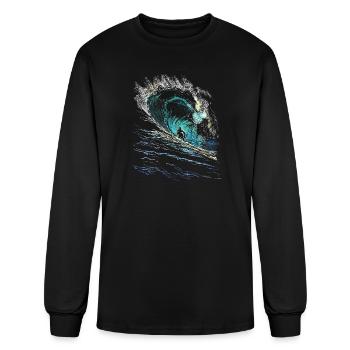 Turquoise Wave Surge - Men's Long Sleeve T-Shirt - black - Front