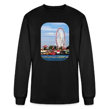 Chicago IL - Ferris Wheel at Navy Pier - Men's Long Sleeve T-Shirt - black - Front