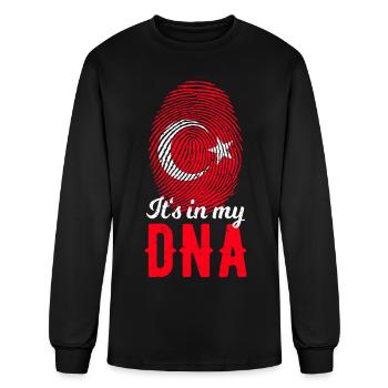 ADN turc Empreinte digitale du drapeau turc - T-shirt à manches longues Homme - noir - Devant