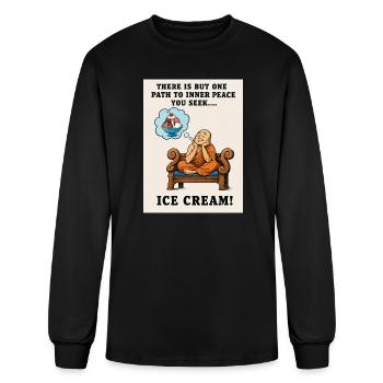 Funny Ice Cream Inner Peace Humor Shirt - Men's Long Sleeve T-Shirt - black - Front